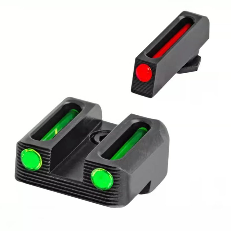 Kimme + Korn Fiberglas-Leucht-Visier für die Glock 42/43/43X/48 aus Stahl