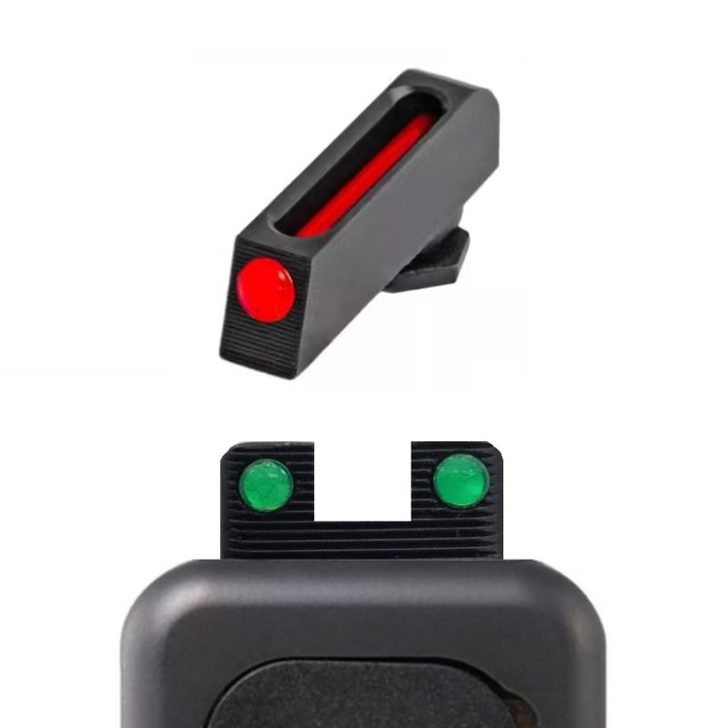 Kimme + Korn Fiberglas-Leucht-Visier für die Glock 42/43/43X/48 aus Stahl