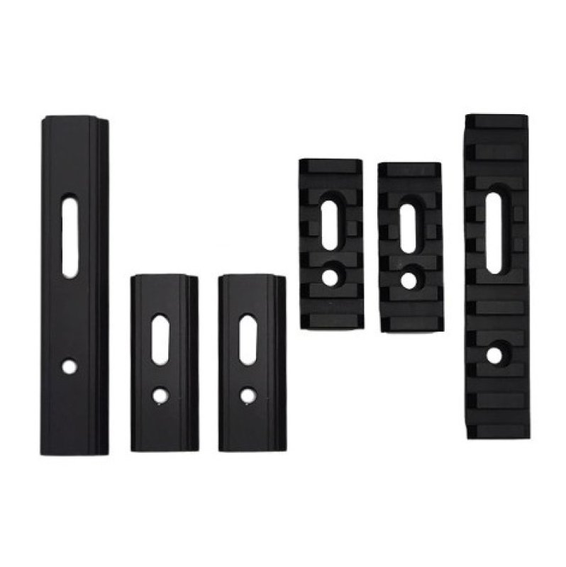 M-Lok Picatinny-Schienen / 3-teiliges Set mit 5/5/10 Slots aus Aluminium - 21 mm - verschiedene Längen