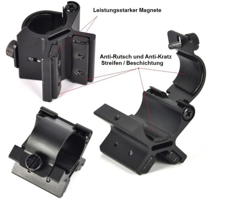Magnet Lauf-Montage für Taschenlampen mit 24mm-27mm Gehäuse Ø