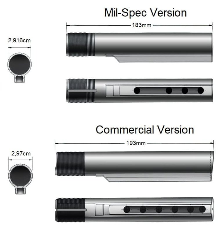 Sniper Precision Schub-Schaft / Schiebeschaft mit Wangenstütze / Mil-Spec / Individuell einstellbar