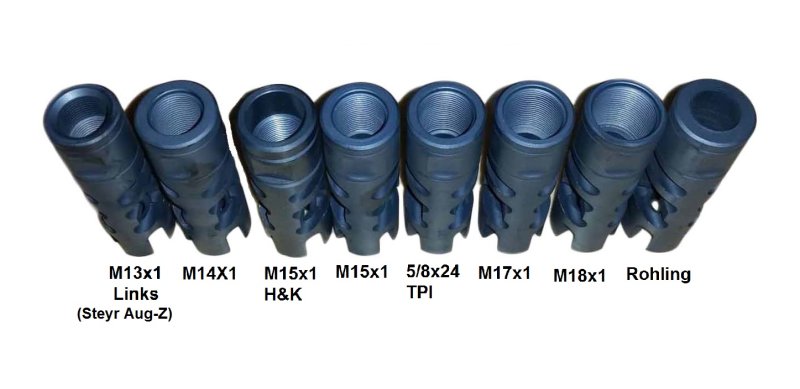 Luxus Mündungsbremse 3-Kammern mit M15x1 Gewinde für z.B Sauer, H&K 417 G3, G36