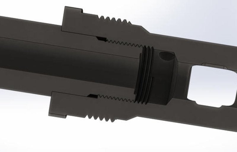 Mündungsbremse, mit Außengewinde für ASE UTRA Schalldämpfer, nur für MR308 und MR223