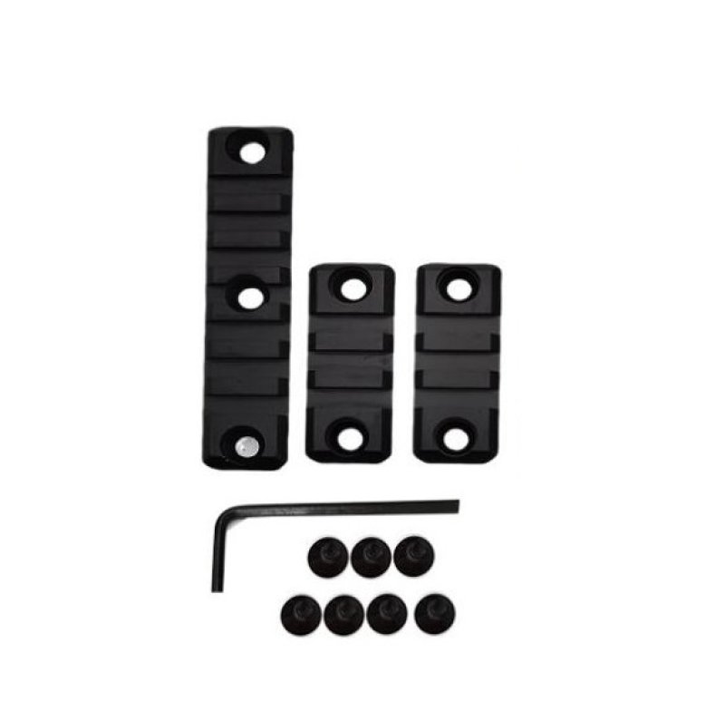 Picatinny-Schienen-Set für die SMR 416 und Klone mit 3 und 7 Slots aus Aluminium - 21 mm - zwei verschiedenen Längen