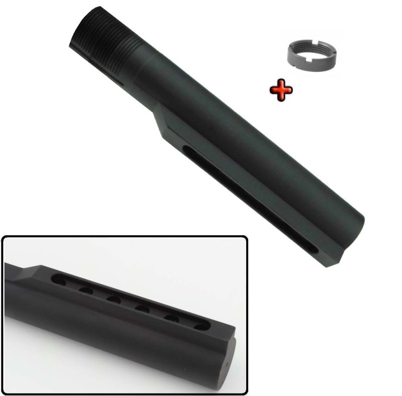 Mil-Spec Pufferrohr mit 6 Positionen + Lockingring für AR-15 Schiebeschaft