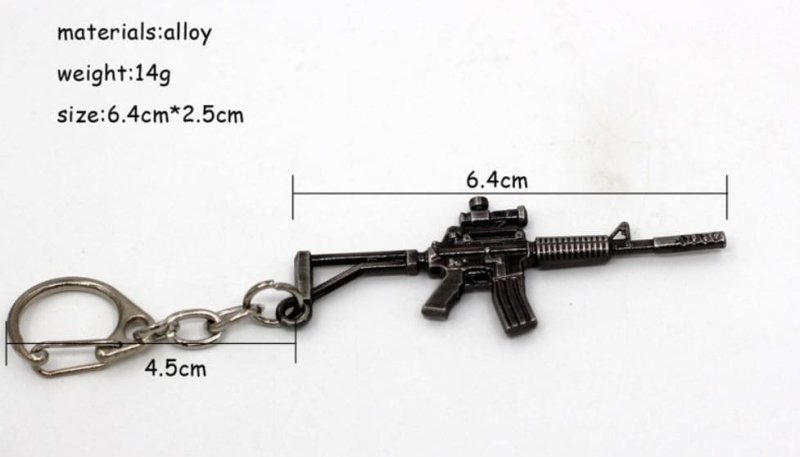 Waffen-Schlüsselanhänger aus Metall mit Karabiner * M16 * AK-47 * Pistolen * Revolver * Flinten *