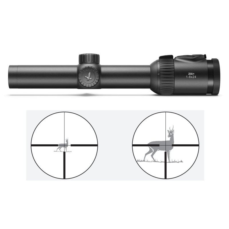 Swarovski Optik Z8i+ 1-8x24 L/SR - Zielfernrohr mit beleuchtetem 4A-I Absehen, extrem großem Sehfeld und SWAROLIGHT Technologie