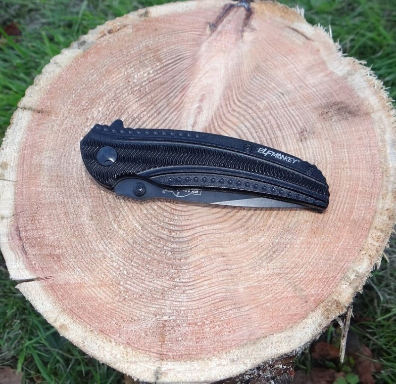 Taschenmesser-Klappmesser mit 90mm Klingenlänge, Griff in Schwarz