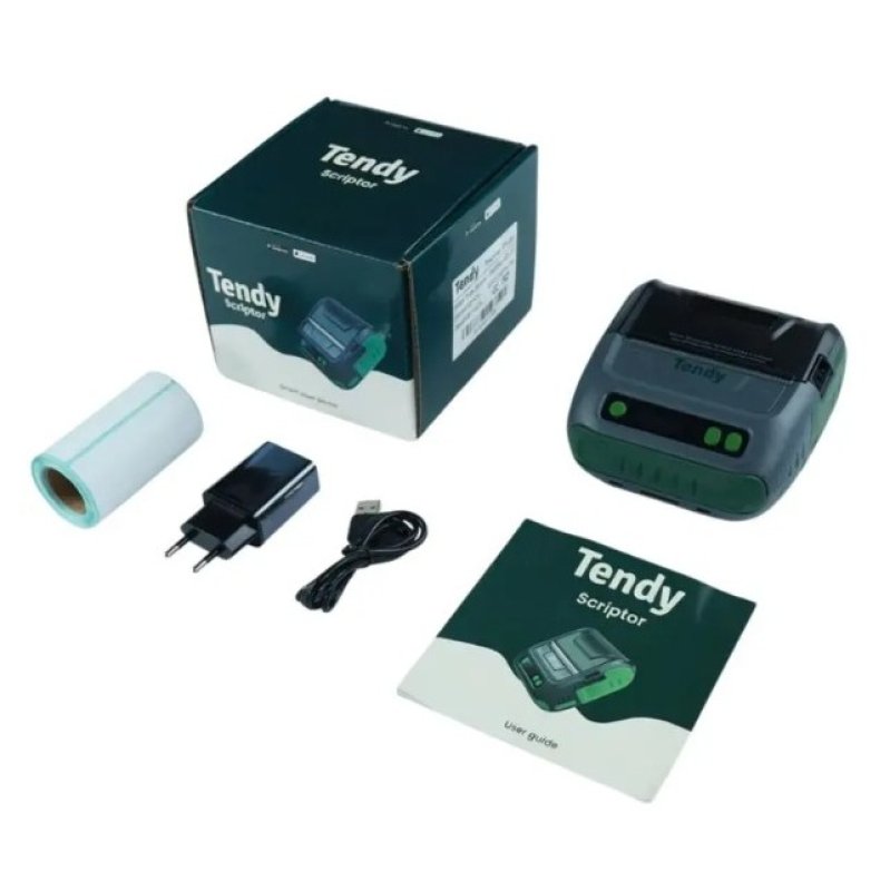 Tendy Etikettendrucker Scriptor Grün-Grau / Mobiler und tintenloser Etikettendrucker