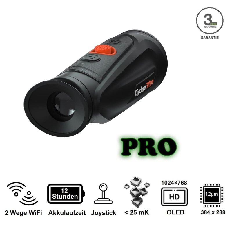 Wärmebildkamera Cyclops 319 Pro von ThermTec mit NETD-Wert von  25 mK