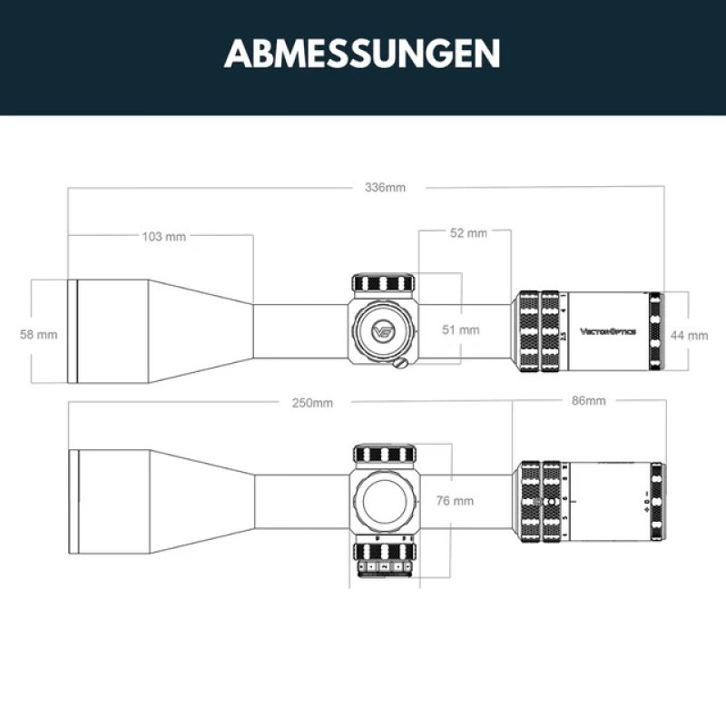Zielfernrohr Grizzly 2.5-15x50i HD SFP von Vector Optics / 4 Fiber Leuchtabsehen / 6 Helligkeitsstufen / Parallaxenverstellung