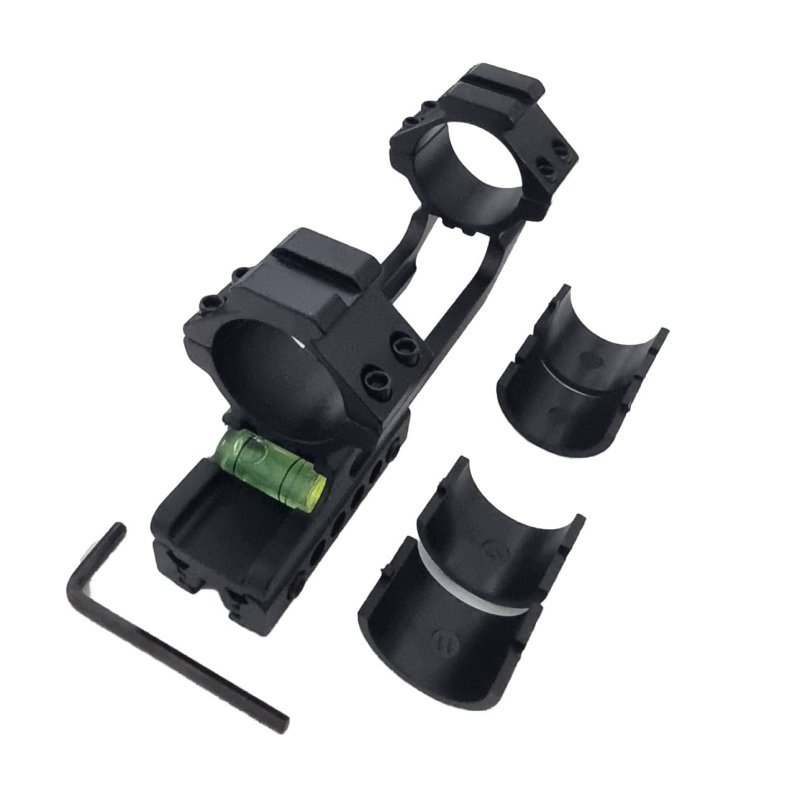 Blockmontage 30mm / 25,4mm für Picatinny-Schiene 21mm / Prismen-Schiene 11-14mm / Wasserwaage