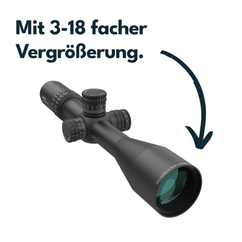 Zielfernrohr Orion Pro Max 3-18x50 HD SFP von Vector Optics SCOL-57 / Leuchtpunkt / Parallaxenausgleich
