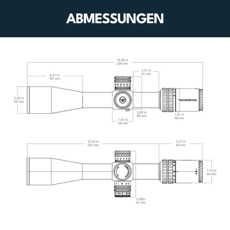Zielfernrohr Orion Pro Max 3-18x50 HD SFP von Vector Optics SCOL-57 / Leuchtpunkt / Parallaxenausgleich