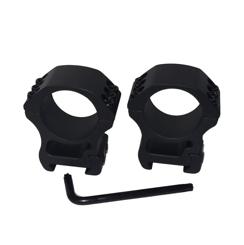 Zielfernrohr-Montageringe Ø 30mm für eine Picatinny-Schiene aus Aluminium / Mittlere Höhe