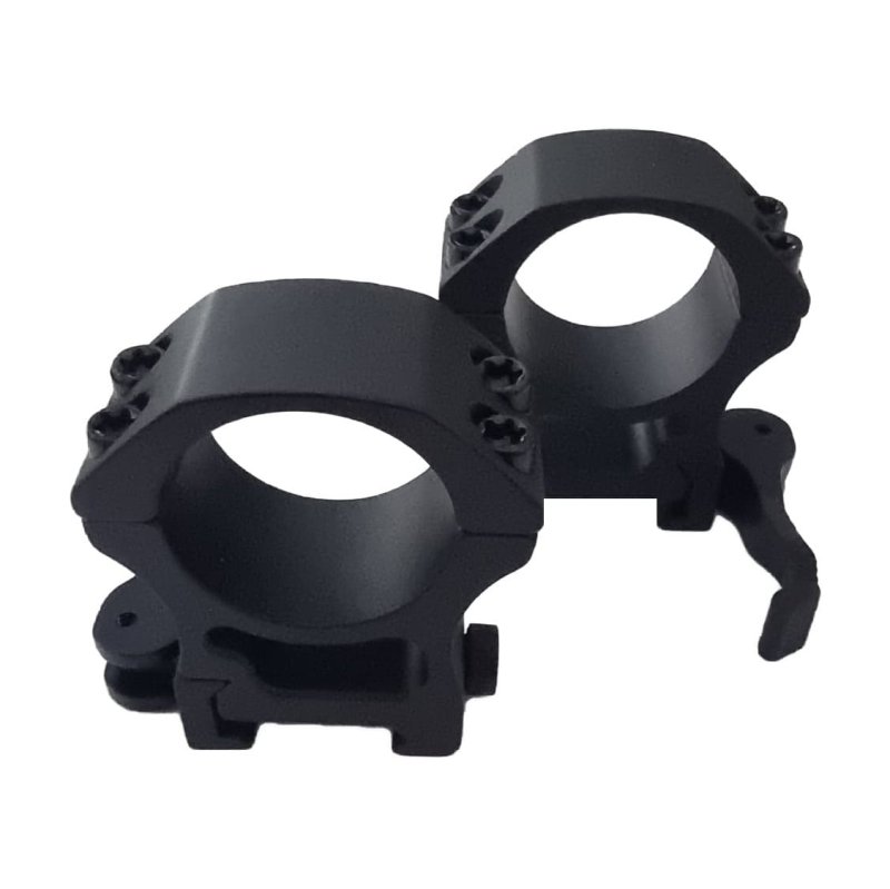Zielfernrohr-Montageringe Ø 30mm für eine Picatinny-Schiene und mit einem Schnellspannhebel / Mittlere Höhe