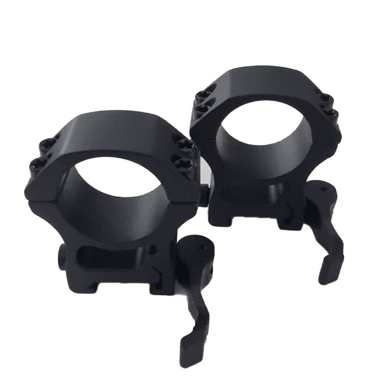 Zielfernrohr-Montageringe Ø 30mm für eine Picatinny-Schiene und mit einem Schnellspannhebel / Mittlere Höhe