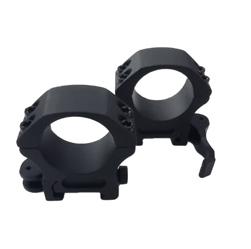 Zielfernrohr-Montageringe Ø 30mm für eine Picatinny-Schiene und mit einem Schnellspannhebel