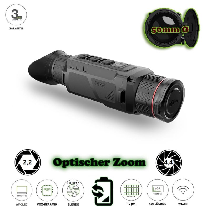 InfiRay Zoom ZH50 Wärmebildkamera mit variablen optischen Zoom mit 25mm/50mm Linse