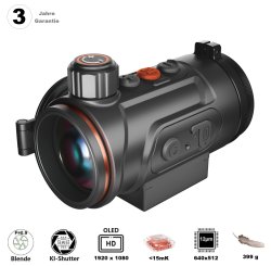 Hunt 635 Pro innovatives Wärmebild-Vorsatzgerät von ThermTec / NETD  15mK / Austauschbarer Akku / HD-OLED / 640x512 px