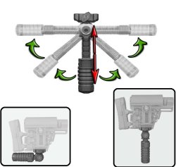 Erdsporn-Griff - Monopod - Einbein Griff / Picatinny-Aufnahme / Einklappbar / Ausziehbar