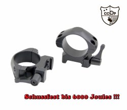 Zielfernrohr Montage Ringe aus Stahl mit 30mm Ø für 21mm Weaver / Picatinny | Schnellspann QR
